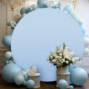 7.2ft Wrinkle Free White Black Backdrop Covers for Graduation Valentine’s Day Thanksgiving Wedding Party Circle Arch