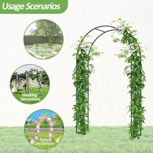 7.8ft Steel Wedding Arch Backdrop Frame Rustproof Heavy Duty Stand For Ceremony Party Balloon