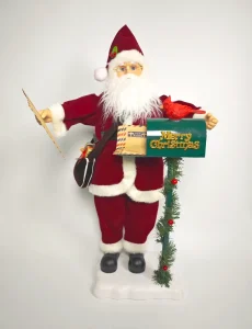 70cm Electric Animated Musical Santa Claus Post Box Christmas Decoration with Light and Music