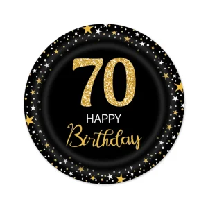 70th Birthday Plates and Napkins Serves 24 70th Birthday Decorations for Men or Women Cups Knives Forks Spoons 168pcs