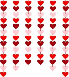 72 Pieces of Red Heart Felt Garland Valentine’s Day Valentine’s Day Decoration Wedding Anniversary Birthday Party Supplies
