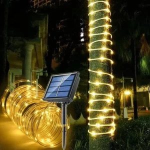 7m50LED Solar Rope Lights IP65 Outdoor Waterproof Neon String Lights Solar Powered Indoor Fairy Lights