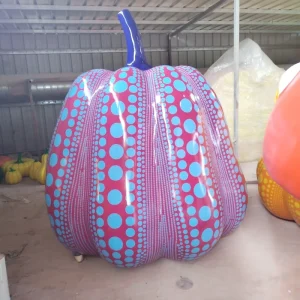 8 Feet Giant Outdoor Fiberglass Art Pumpkin Sculpture for Shopping Mall Decoration