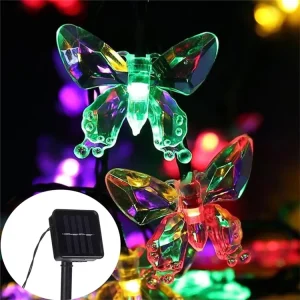 8 Modes 30 LED Butterfly Fairy Waterproof Solar String Lights Christmas Festival Garden String Lights With 8 Lighting Modes
