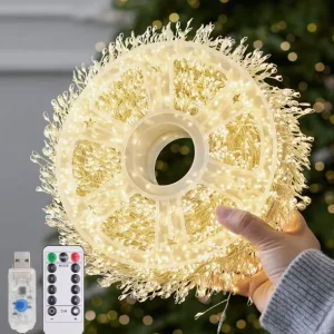 8 Modes Firecracker Copper Wire String Lights Festival Garland Lights for Bedroom Window Wedding Holiday Celebration Decor