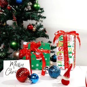 80g Christmas Father Christmas Art Paper 43*300cm Gift Custom Packaging Wrapping Paper Roll