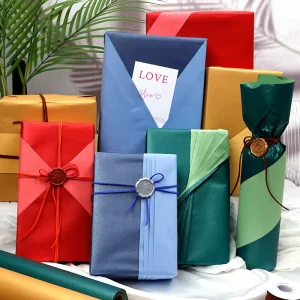 80g Disposable Christmas Pearlescent 43*300cm Gift Luxury Custom Birthday Packaging Wrapping Paper Roll