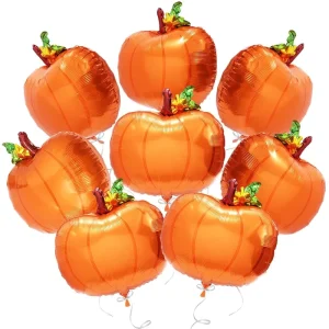 8Pcs Thanksgiving Pumpkin Party Decorations Photo Booth Props Balloon Set