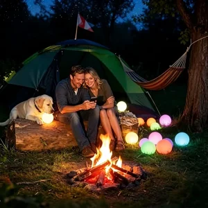 8cm LED Ball Light String RGB Rechargeable Hanging Globe