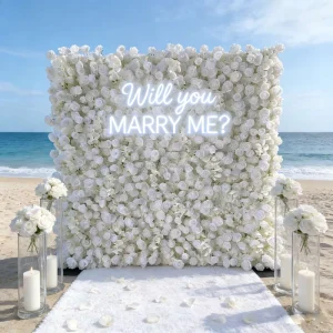 8ft X 8ft Square Silk 3D Floral Wall Backdrop Wedding and Decor Eco Friendly Fabric Roll Up