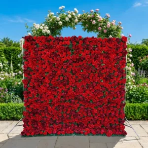 8ft X 8ft Wedding Roll Up Flower Wall Backdrop Artificial Silk Flowers Graduation New Year Easter Valentine’s Day Father’s Day