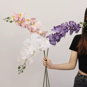 9 Head Silicone Moth Orchid Artificial Wedding Decoration Orchid Butterfly for Wedding Decorative Flowers and Plants