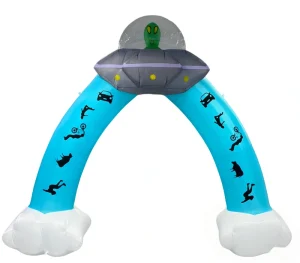 9.5 FT Tall LGBT Pride Halloween Inflatable Alien Arch with 190T Polyester Material Factory Price for Holiday Decor