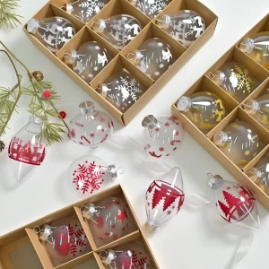9PCS Christmas Tree Decorations Ornament Set Xmas Decor Red Green and Gold Christmas Balls