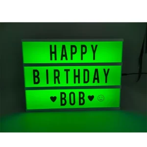 A4 LED Color Changing Cinema Light Box with 96 PCS Letters Numbers Symbols Christmas Birthday Wedding Anniversary Decoration