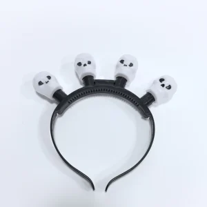 ABS Plastic Skull LED Light Up Headband Decoration Portable Reusable for Halloween Party Indoor Outdoor Use