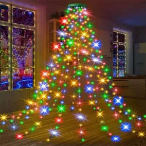 AC 85 265V Newish Outdoor IP65 Merry Christmas Decorations LED Waterfall Tree String Fairy Lights 8 Function Remote Control