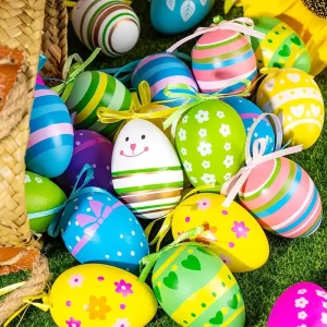 ACTOYS 36-Piece Children’s Easter Eggs Plastic Easter Decorations Indoor Use Easter Gift