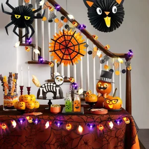 ALADINO Indoor Halloween Skeleton String Lights 20LED Spooky Skulls Battery Operated IP44 Warm White Great Christmas Decorations