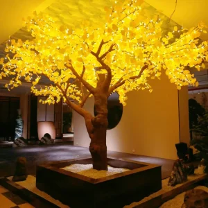 ANPU Decor LED Ginkgo Motif Tree Simulation Tree Light Warm White for Indoor and Outdoor Parties Holiday Weddings