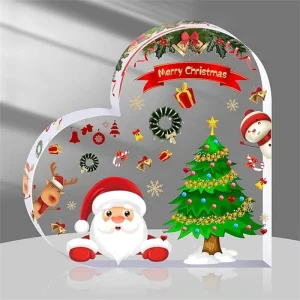 Acrylic Christmas Table Decoration for Desk, Mantel, or Shelf