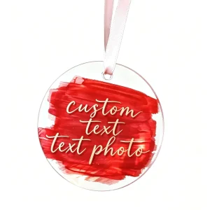 Acrylic Custom Text Photo Logo Ornament Clear Round DIY Name Place Card Perfect for Craft Wedding Party Home Wall Decoration