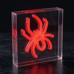 Acrylic Halloween Table Lamp with Colorful Neon Light Box USB Powered Decorative Night Light
