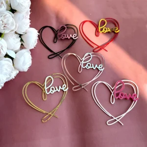 Acrylic Ins Style Love Heart Valentine’s Day Cake Decoration Cake Topper for Valentine’s Day