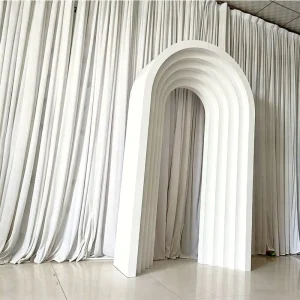 Acrylic Wedding Party Arch Happy Birthday Acrylic Board Backdrop With Round Stage Wedding Babyshower Event Decor