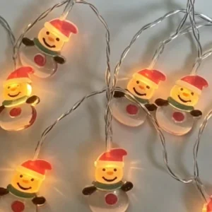 Adorable Christmas Cartoon Snowman LED String Lights Indoor Decorative Fairy Lights Festive Atmosphere Lighting Decorations