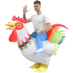 Adult Halloween Polyester Rooster Animal Bug Themed Inflatable Costume Mascot for Carnival Parties Unisex In Stock Items