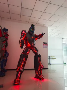 Adult LED Robot Mascot Dance Costume Night Light Mech Festival Party Nightclub Dance Costume