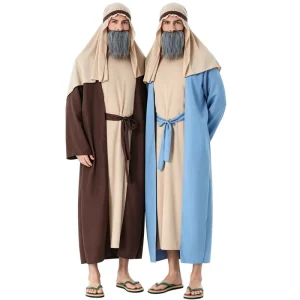Adult Men Biblical Joseph Shepherd Costume Arabian Grandpa Role Play Halloween Costumes