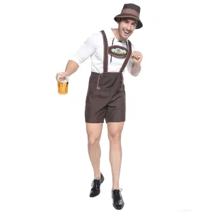 Adult Men Halloween Germany Oktoberfest Cosplay Costume German Beer Festival Polyester Short