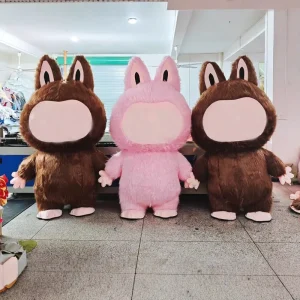 Adult Soft Plush Inflatable Labubuu Mascot Costume for Cosplay & Festivals Halloween