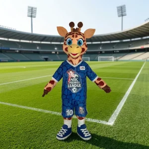 Adult Walking Giraffe Mascot Costume Custom Soccer Team Mascot Suit Football League Event Parade Plush Sport Match Animal Outfit