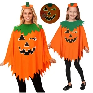 Adult Witch Pumpkin Cloak Hat Suit Cosplay Costume Smock Party Children Cape Pumpkin Costume Halloween Costume