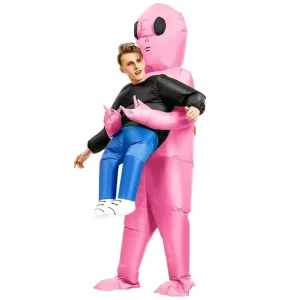 Adults Festive Inflatable Alien Costume Polyester Material Customizable Color Unisex Blower Halloween Easter Christmas Parties