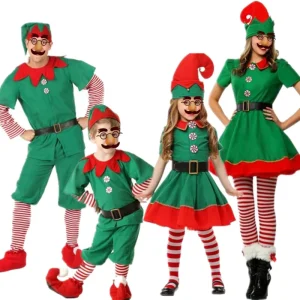 Adults and Kids Green Elf Party Fancy Dress Costumes HPCS 0009