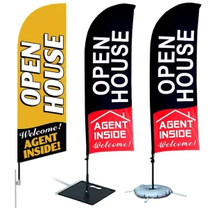 Advertising Flags Printed Feather Flag Pole Kit Custom Teardrop Open House Beach Feather Flag