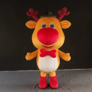 Advertising Inflatable Adults Christmas Reindeer Mascot Costume Custom Made Cartoon Character Walking Party Costume