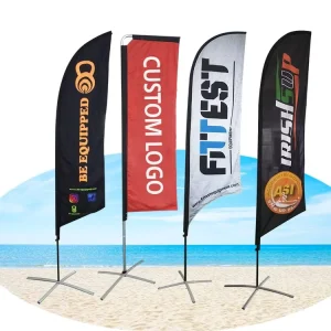 Advertising Outdoor Banner Fiberglass Pole Teardrop Beach Flag Factory Custom Beach Flag