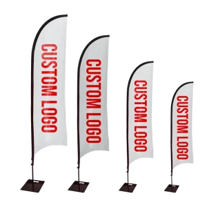 Advertising Shop Sign Ground Stake Feather Flag Banner Stand Pole Kit Custom Beach Flag