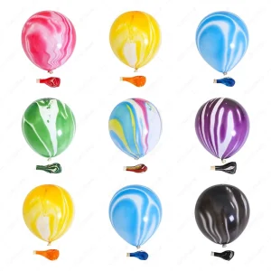 Agate Latex Ball 12 Inch Thick Durable Balloon Moire Cloud Marble Birthday Party Decoration Silk Screen Printed