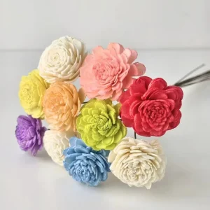 Agricultural Garden Sola Wood Flower Bouquet Handmade Heart Shape INS Wind Eco Friendly Home Decor for Graduation