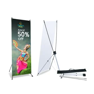 All Kinds Size X Banner Customized Graphic Outdoor Banner RJ Full Color Printing CMYK Digital Printing X Stand Display Banner