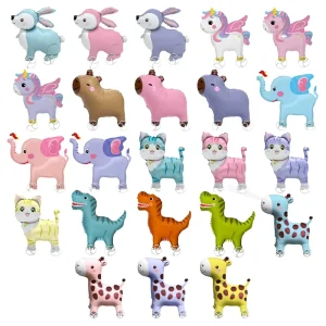 Aluminium Foil Custom Balloons Logo Animal Balloons With Walking Wheel Helium Filled Globos For Birthday Party Decoration