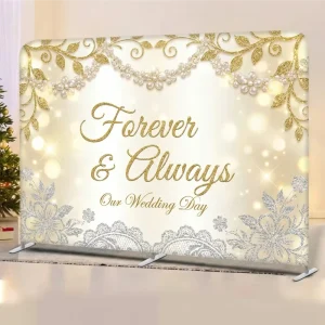 Aluminum Alloy Warp Knitted Fabric Backdrop Banner Eco Friendly Customizable Size Color