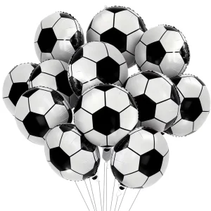 Aluminum Balloons Set Soccer Basketball Rugby Ball Shaped Mylar Balloons for Boys Birthday Party Sports Themed Decorations