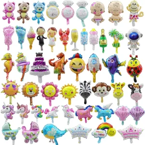Aluminum Film Cartoon Ballons Globos Kids Decoration Helium Mini Mylar Stick Foil Balloons Baby Balloon